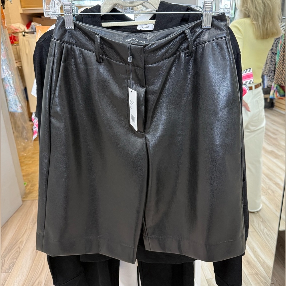 NWT Generation Love Katina Vegan Leather Bermuda Shorts